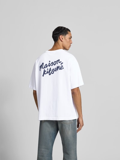 MAISON KITSUNÉ T-Shirt mit Label-Print Weiss 5