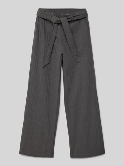 Only Regular Fit Weite Hose mit Bindegürtel Modell 'TIZANA' Graphit 1