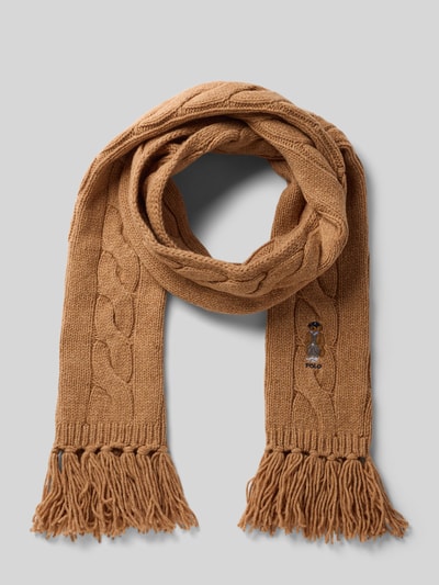 Polo Ralph Lauren Wollschal mit Fransen Camel 1