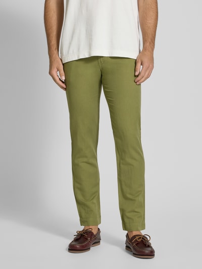 Polo Ralph Lauren Regular fit linnen broek met knoop- en ritssluiting Groen - 4