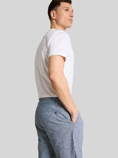 Tom Tailor Denim Regular Fit Bermuda aus Leinen-Baumwolle-Mix Marine Melange 3
