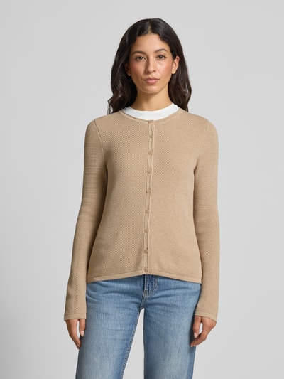 Christian Berg Woman Kardigan z dzianiny z fakturowanym wzorem Piaskowy melanż 4