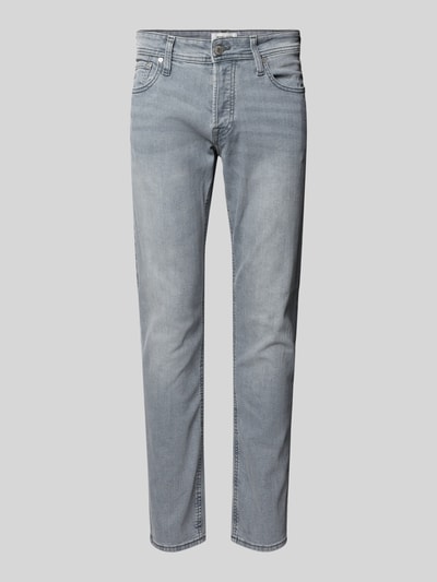 Jack & Jones Slim fit jeans met knoopsluiting, model 'Glenn' Lichtgrijs - 2