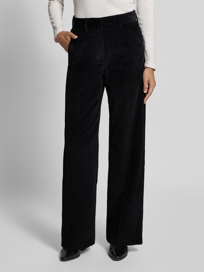 Weekend Max Mara Wide Leg Cordhose aus reiner Baumwolle Modell 'TANIA' Black 4