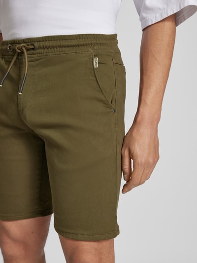 Blend Regular Fit Bermudas mit Tunnelzug Oliv 3