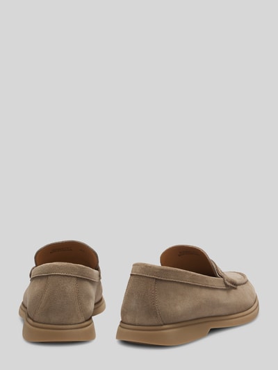 BOSS Loafersy z bydlęcej skóry welurowej Beżowy 3