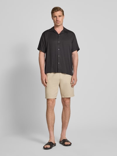 Matinique Regular fit bermuda van een mix van linnen en katoen, model 'barton' Ecru - 1