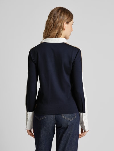 Marc Cain Longsleeve mit Umlegekragen Modell 'SPORTS' Marine 5