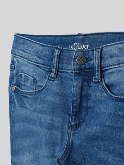 s.Oliver RED LABEL Slim Fit Jeans aus weichem Baumwoll-Mix mit Weitenregulierung innen Modell 'SURI' Blau 2