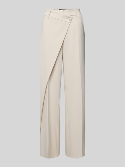 Productfoto, Stoffhose met Franse steekzakken, rechte snit, model 'ANAIS' van Cambio, dames stofhose in beige met tailleplooi, materiaalmix