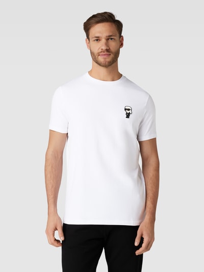 Karl Lagerfeld T-shirt z naszywką z motywem Biały 4