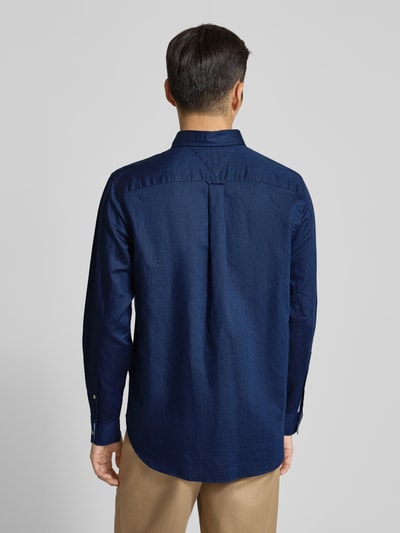 Tommy Hilfiger Regular Fit Freizeithemd aus Baumwoll-Leinen-Mix Marine 5