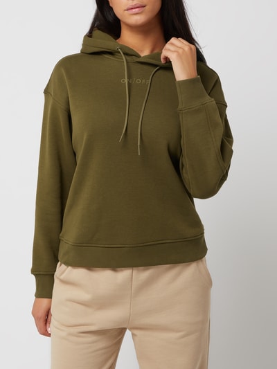 Jake*s Casual Hoodie mit gummiertem Print Khaki 4