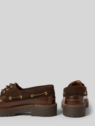 Barbour Loafer aus echtem Leder Modell 'Darras Boat Shoe' Dunkelbraun 2