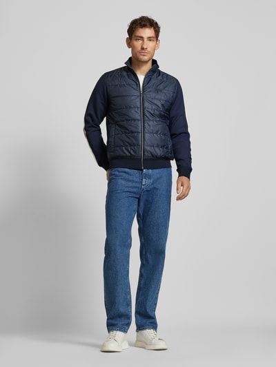 HECHTER PARIS Sweatjacke mit Label-Stitching Marine 1