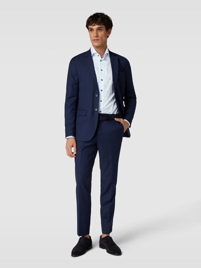 Profuomo Slim fit zakelijk overhemd met streepmotief Bleu - 1