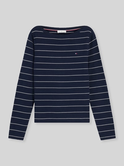 Tommy Hilfiger Sweter o kroju regular fit z mieszanki bawełny Granatowy 2
