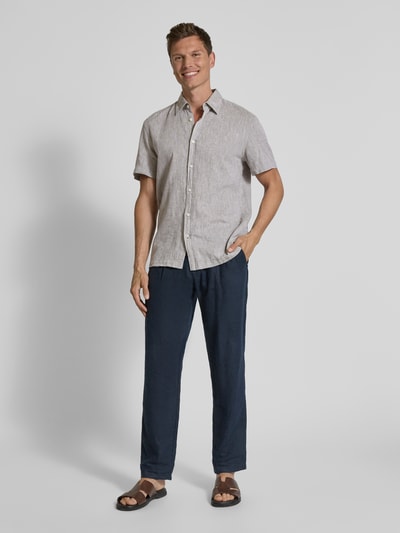 JOOP! Jeans Regular Fit Freizeithemd aus Leinen-Baumwoll-Mix Oliv 1