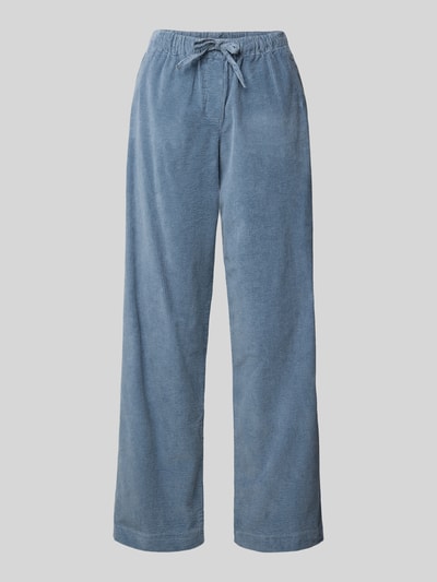 Produktfoto, Relaxed Fit Weite Hose aus Baumwoll-Mix Modell 'JAIMILAA' von ARMEDANGELS, blauer Stoff mit feiner Rippenstruktur, Damen Weite Hose von ARMEDANGELS