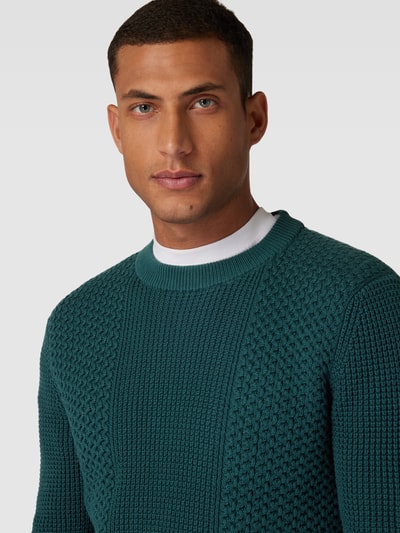 Esprit Collection Gebreide pullover met ribboorden Donkergroen - 3