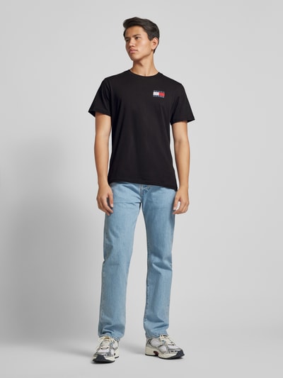 Tommy Jeans T-shirt met labelprint Zwart - 1