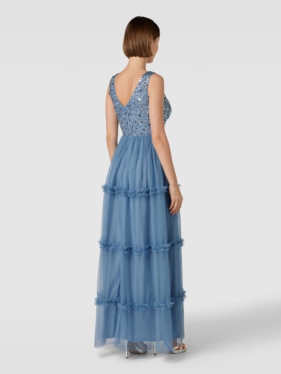 LACE & BEADS Abendkleid im Stufen-Look Bleu 5