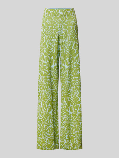 Essentiel Antwerp Wide leg stoffen broek met structuurmotief, model 'Halready' Lichtgroen - 2