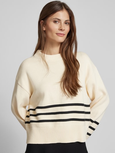 ECOALF Strickpullover mit gerippten Abschlüssen Modell 'LANYU' Offwhite 3