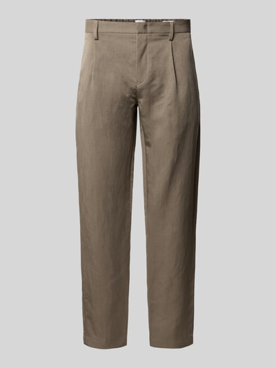 Productfoto, Slim Fit Hose mit Gesäßtaschen van Roy Robson, katoenmix, slim fit, steekzakken, achterzakken, beige kleur, glad oppervlak