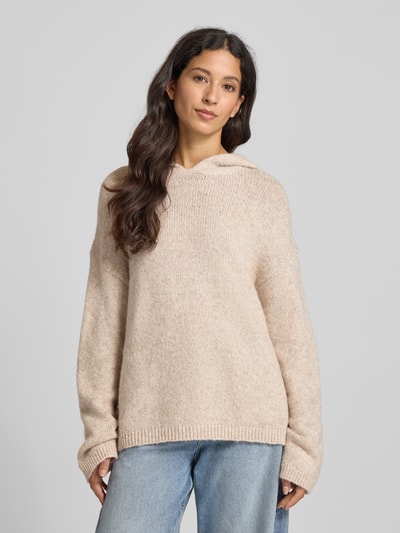 Marc O'Polo Regular fit gebreide hoodie met alpaca en scheerwol Offwhite - 4