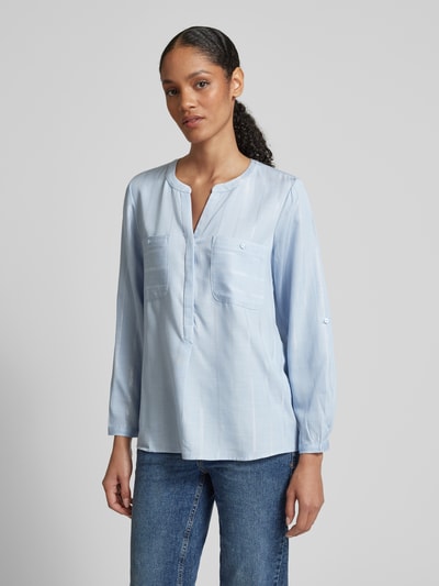 Tom Tailor Regular Fit Bluse aus Lyocell-Mix mit aufgesetzten Brusttaschen Bleu 4