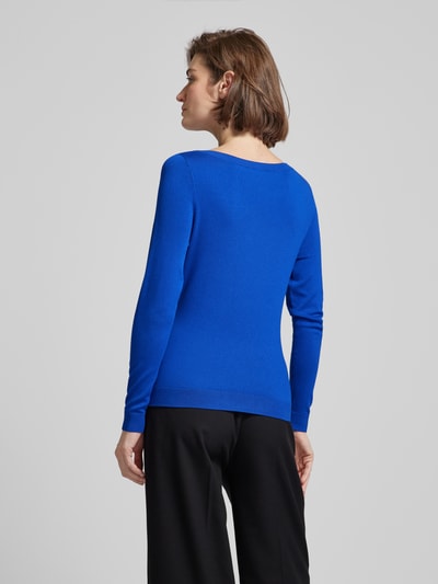 comma Gebreide pullover met boothals Koningsblauw - 5