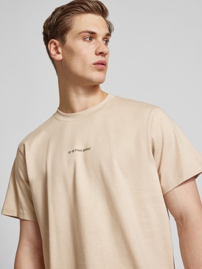 G-Star Raw T-Shirt mit Label-Print Beige 3