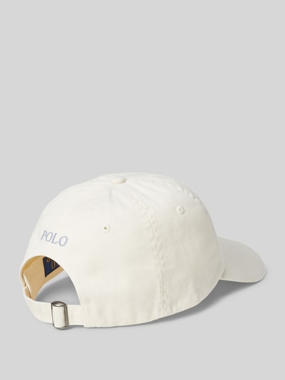 Productfoto, Basecap uit pure katoen van Polo Ralph Lauren, effen wit, logo detail, geborduurde ventilatiegaatjes, verstelbare sluiting