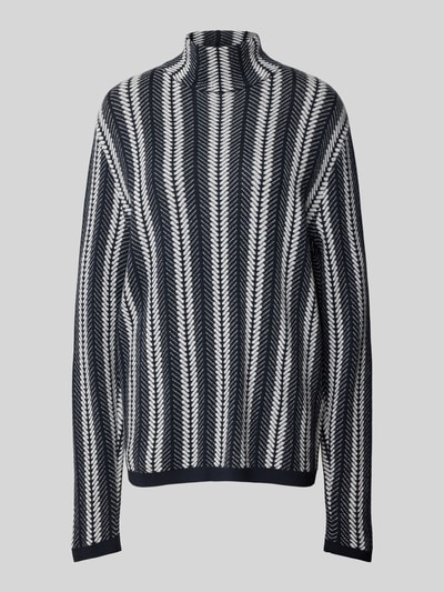 Emporio Armani Sweter z dzianiny z golfem Granatowy 2