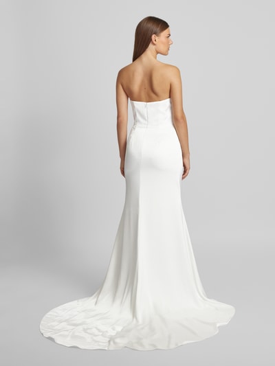 Luxuar Abendkleid mit Wasserfall-Ausschnitt Offwhite 5