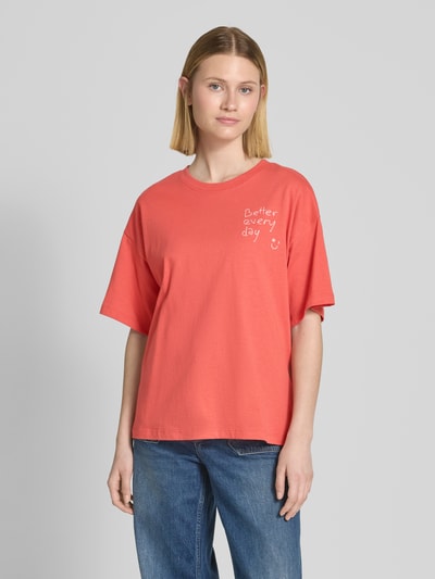 Jake*s Studio Woman Oversized T-Shirt mit Statement-Stitching Koralle 4