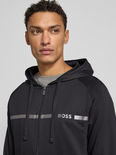 BOSS Regular fit sweatjack van puur katoen, model 'AUTHENTIC' Zwart - 3