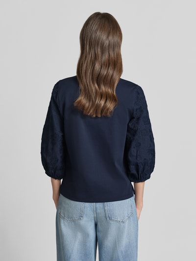Tom Tailor Regular Fit Blusentop aus Baumwoll-Mix  Dunkelblau 5