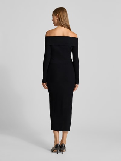 ARMANI EXCHANGE Gebreide jurk van viscosemix met carmenhals Zwart - 5