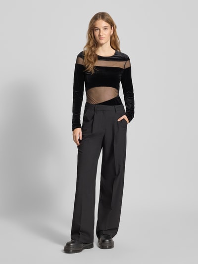 LeGer by Lena Gercke Semitransparentes Longsleeve Modell 'Fray' Black 1