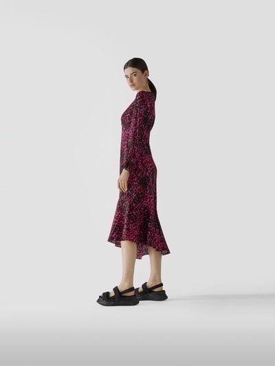 Diane von Furstenberg Midikleid mit Allover-Muster Pink meliert 4
