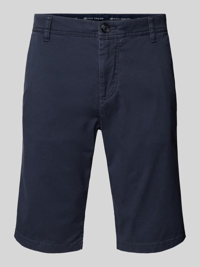 Tom Tailor Straight leg bermuda in effen design Marineblauw - 2