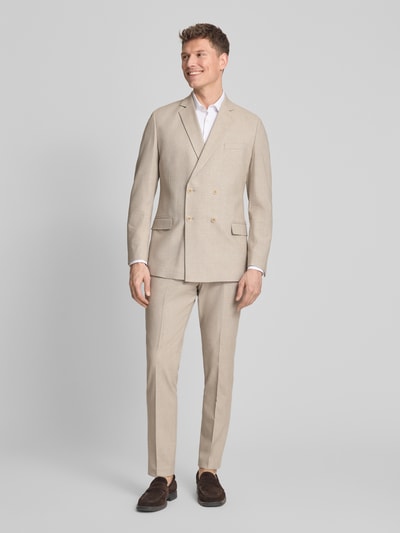 s.Oliver BLACK LABEL Regular Fit Anzughose mit Leinen-Anteil Beige 1