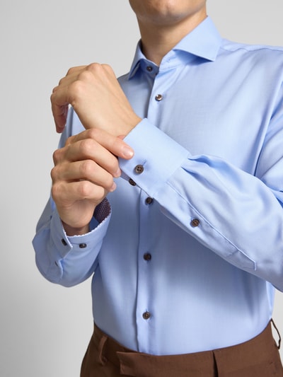ETERNA Koszula biznesowa o kroju regular fit z czystej bawełny model ‘Kent’ Błękitny 3
