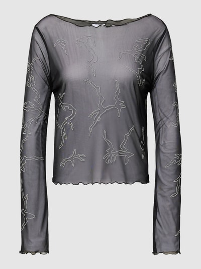 NOISY MAY® Longsleeve in transparentem Design Modell 'VIOLET' Black 2