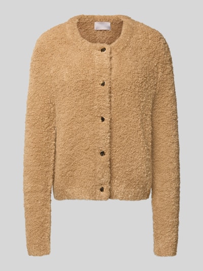 Hemisphere Gebreid jack van alpacamix met ronde hals Camel - 2