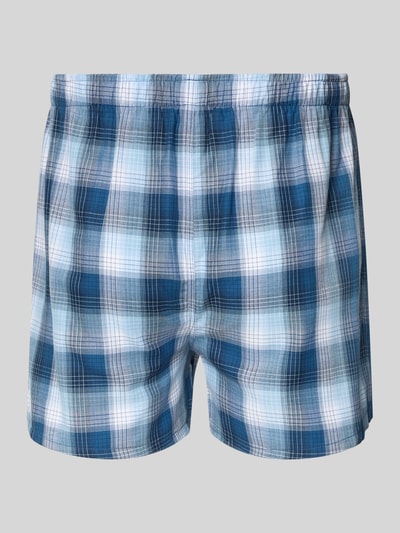 Produktfoto, Boxershorts aus Baumwolle im 2er-Pack von Schiesser in Blau kariert, Regular-Fit, Elastischer Bund, Reine Baumwolle