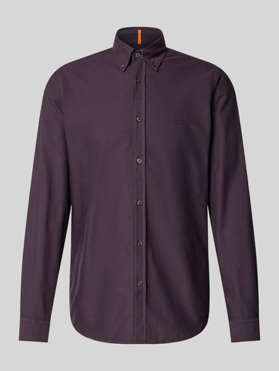 BOSS Orange Regular Fit Freizeithemd mit Button-Down-Kragen Modell 'Rickert' Purple 1