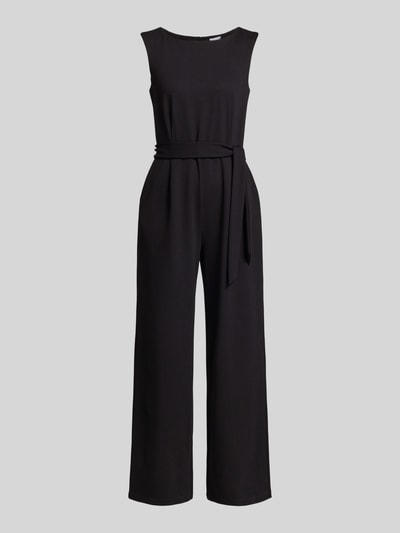Jake*s Collection Jumpsuit van viscosemix met strikceintuur Zwart - 2